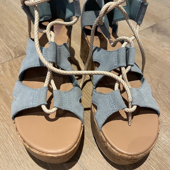 Sorel Cameron Flatform Lace, Suede Ghillie Gladiator Wedge Sz 9,5 - Picture 6 of 8